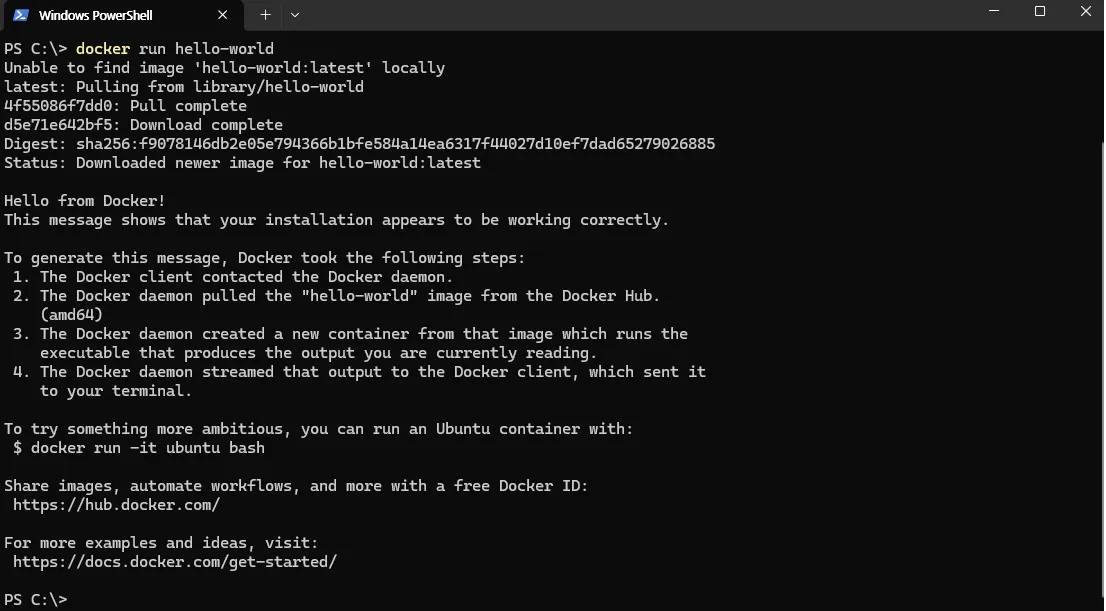 Docker hello-world