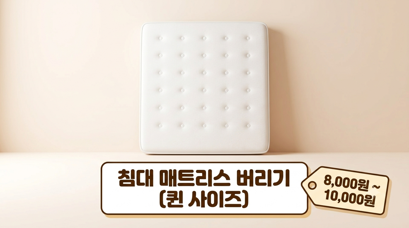 가구 및 가전제품 규격별 대형폐기물 배출 수수료 가격표