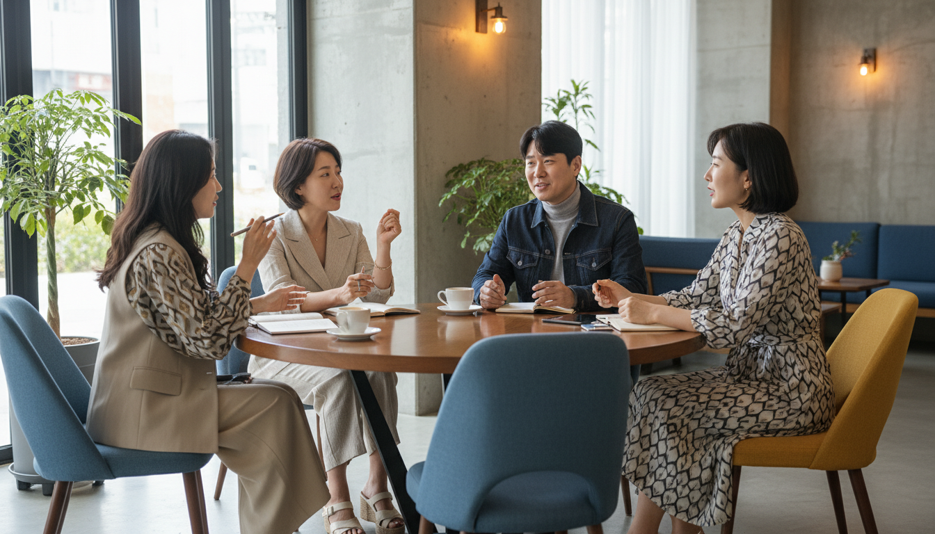 고유가 피해지원금 정책에 대해 활발히 의견을 나누는 현대 한국인들