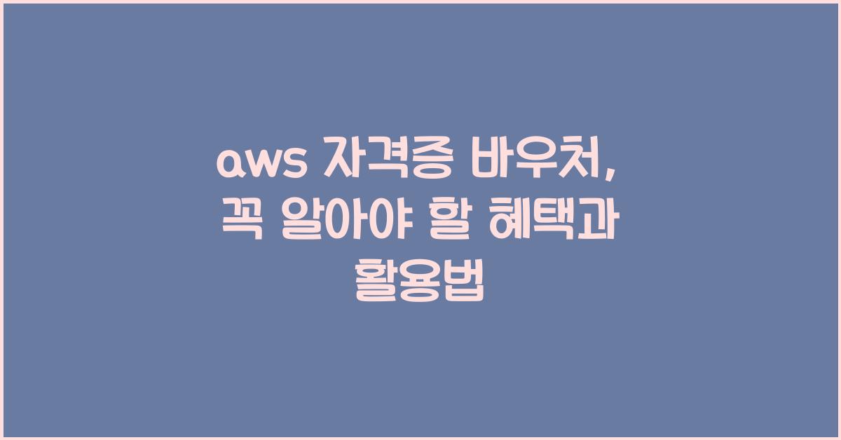 aws 자격증 바우처