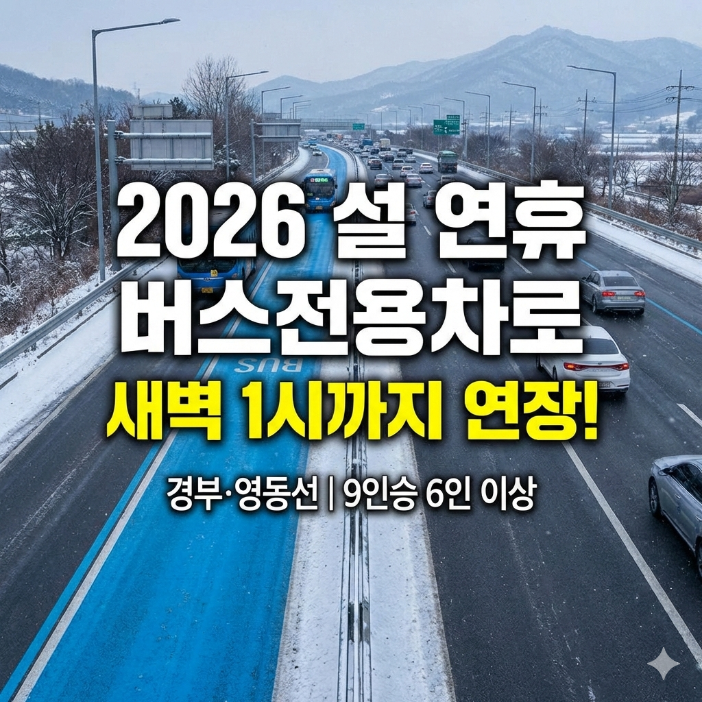2026년 설 연휴 고속도로 버스전용차로 운영 시간과 위반 과태료 정리