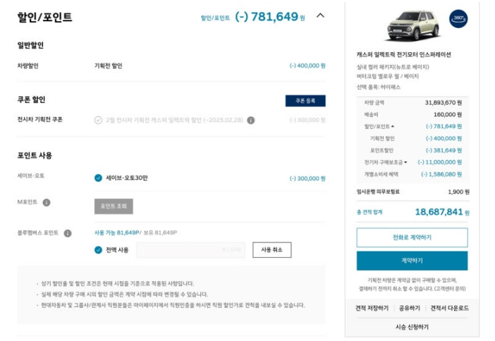 캐스퍼 일렉트릭 크로스 실제가격