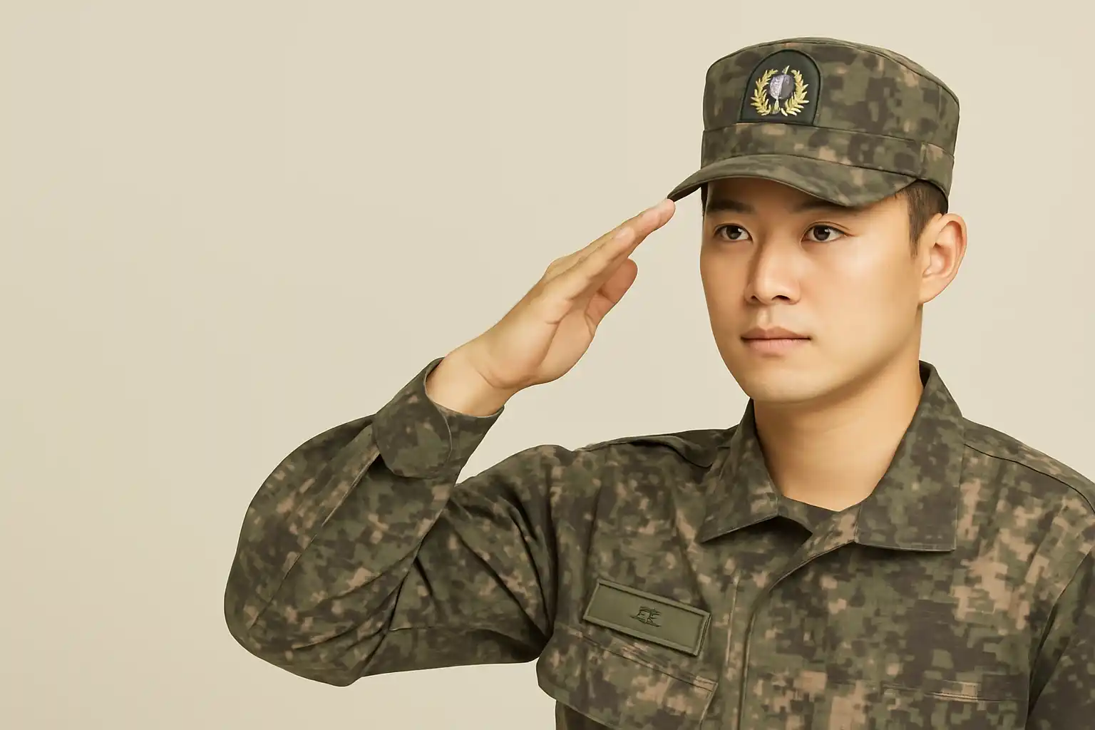 군인이-경례를-하고-있음