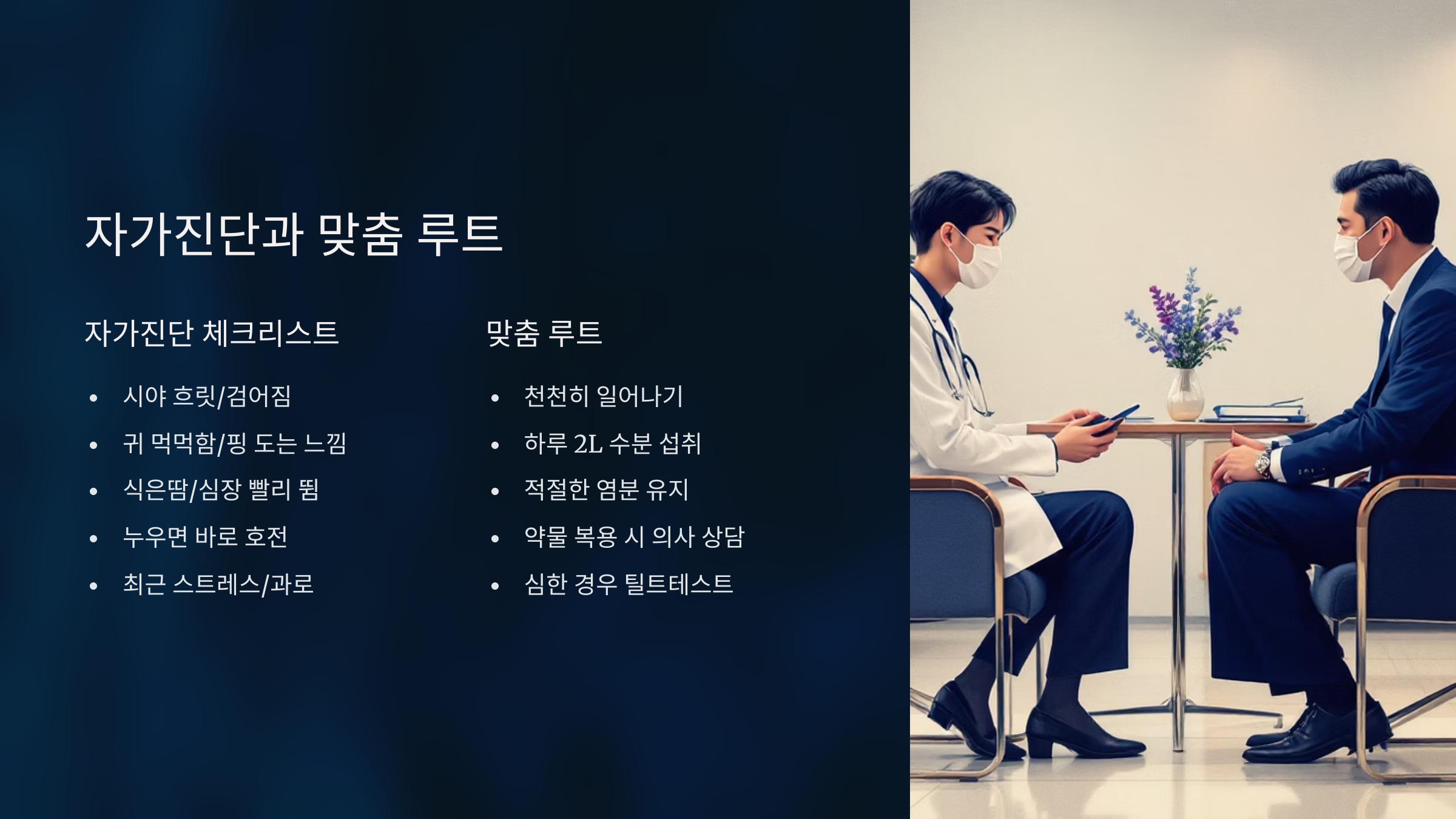 자가진단과 맞춤 루트