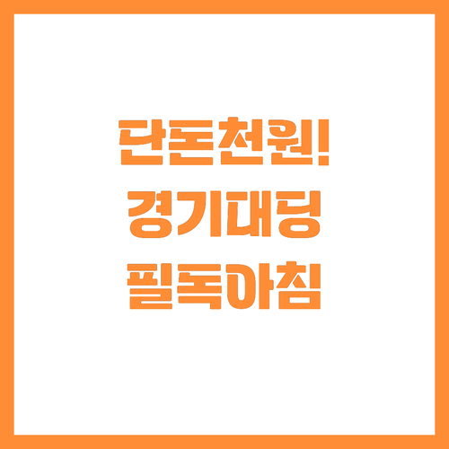 단돈 천원으로 즐기는 경기도 대학생 ..