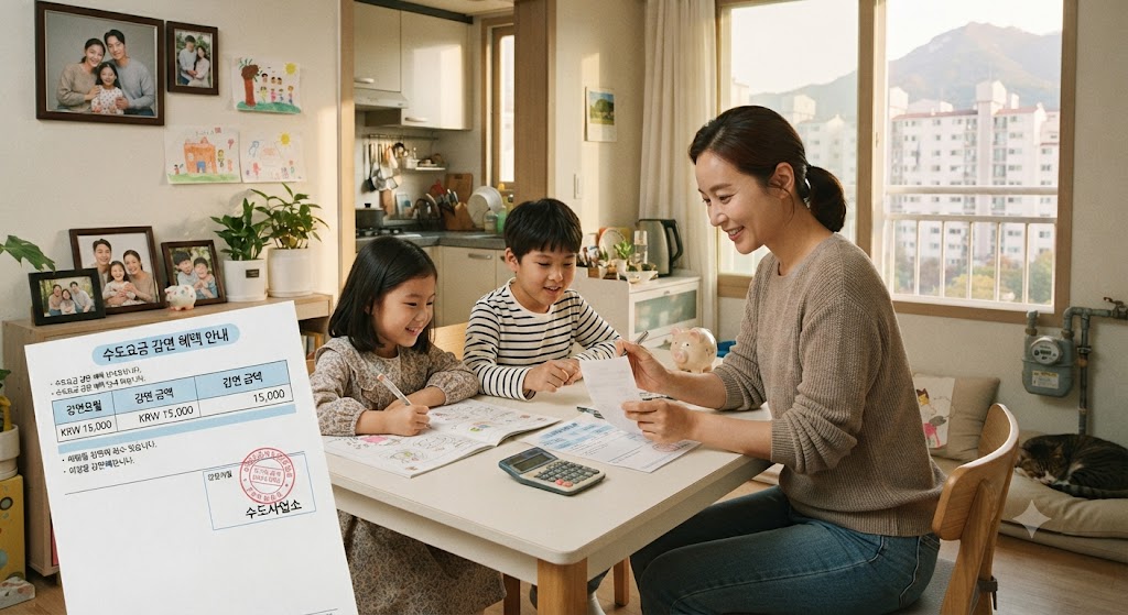 수도요금 감면받는 자녀 2명 이상인 가구