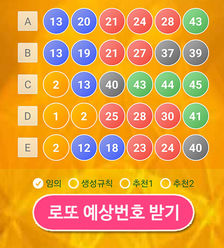 로또분석 당첨 예상번호 생성