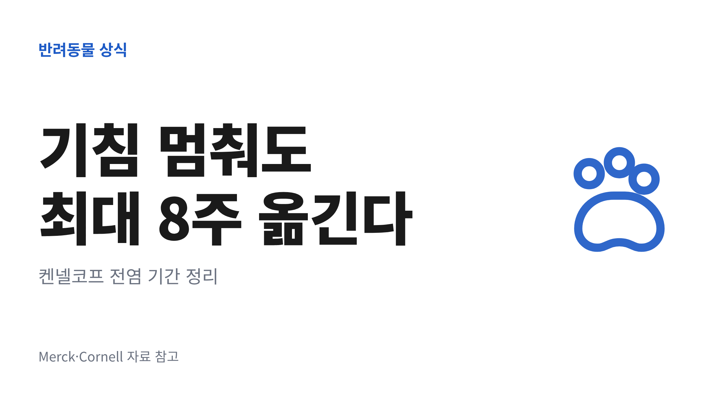 켄넬코프로 기침하는 강아지와 기침이 멈춘 뒤에도 이어지는 전염 기간을 표시한 타임라인