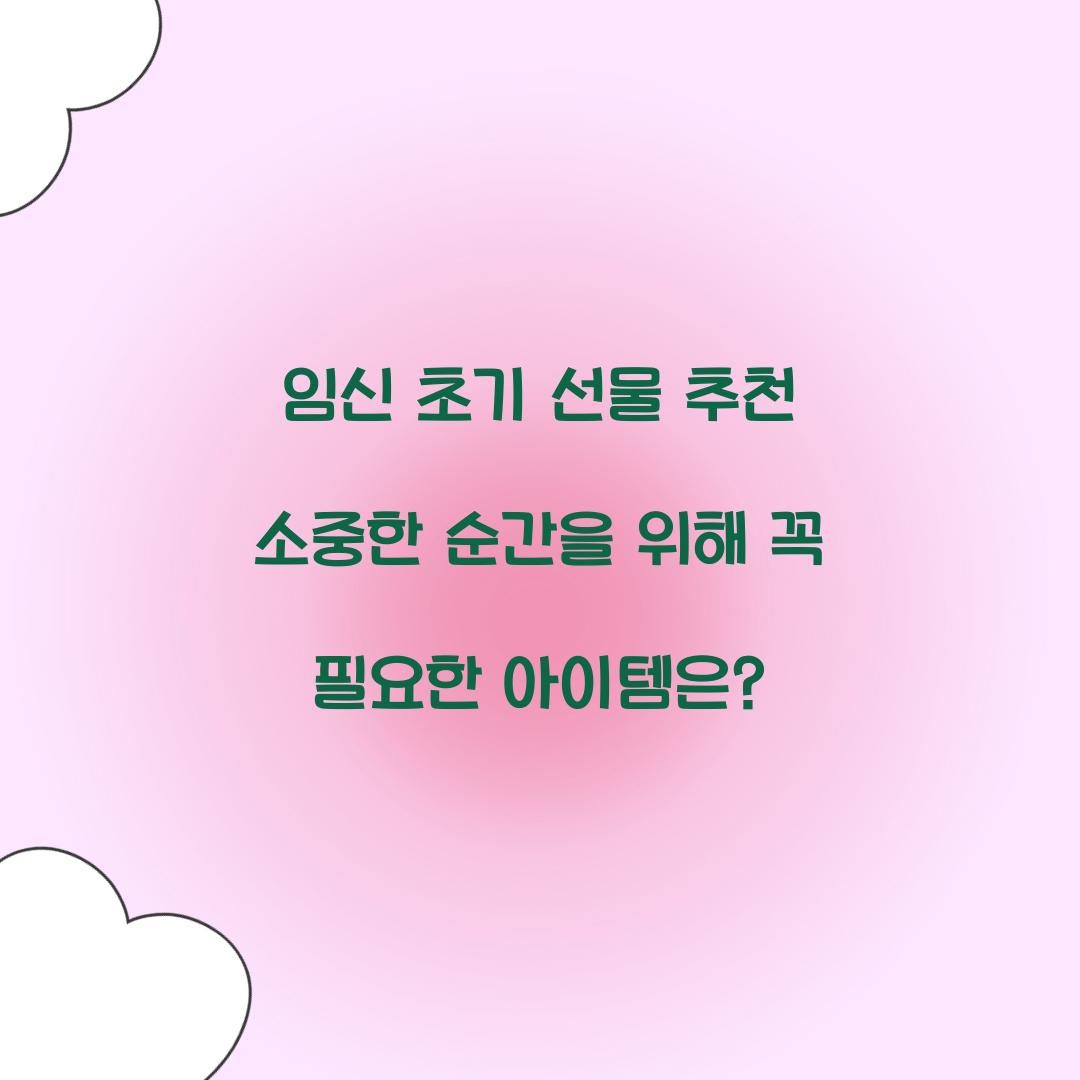 임신 초기 선물 추천