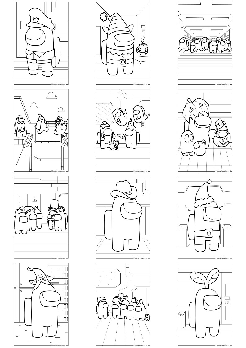 어몽어스 색칠공부 도안