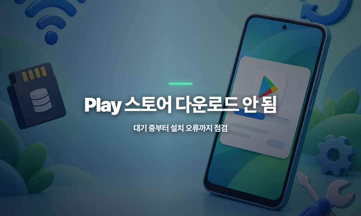 Google Play 스토어 다운로드 대기 중 문제를 캐시·저장공간·계정 순서로 점검하는 방법