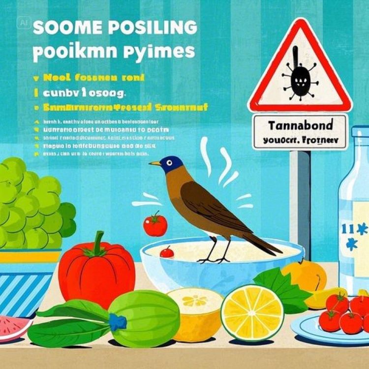 여름철 식탁 위의 다양한 음식들과 함께 식중독 증상을 나타내는 인포그래픽 이미지. 왼쪽에는 신선한 과일과 채소가, 오른쪽에는 온도계와 세균 아이콘이 있는 경고 표시판