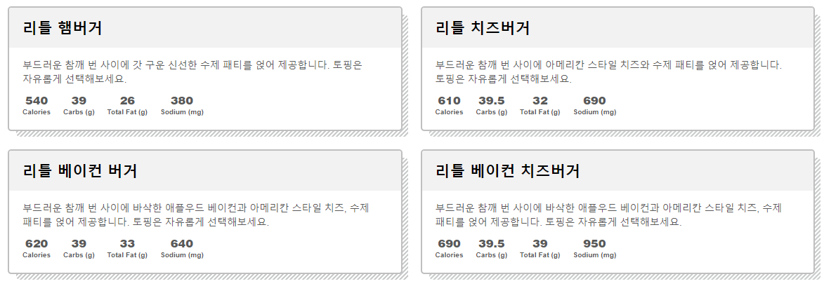 파이브가이즈-성분표-칼로리