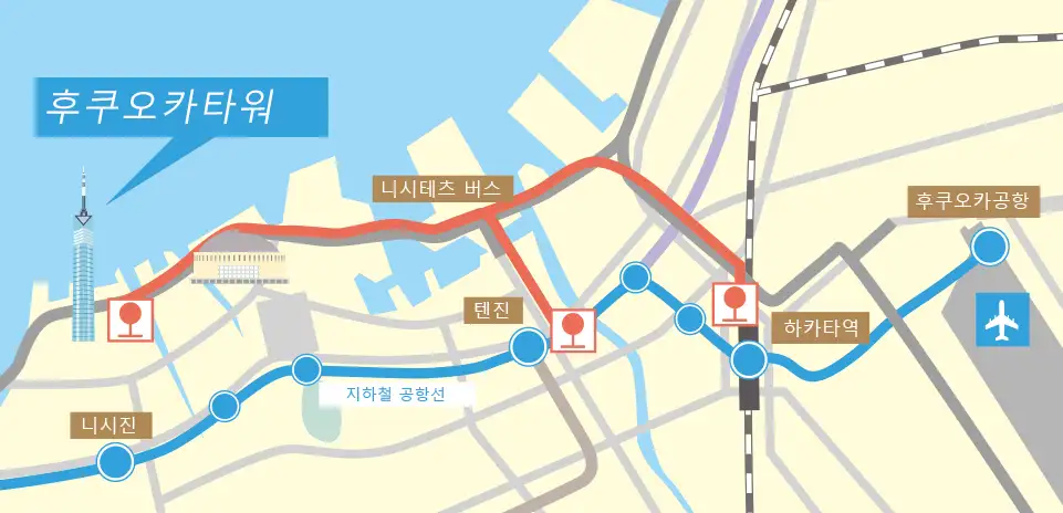 공항에서 하카타역 가는방법 세종류