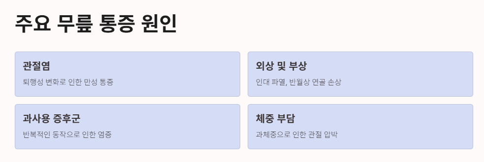 무릎 통증 원인