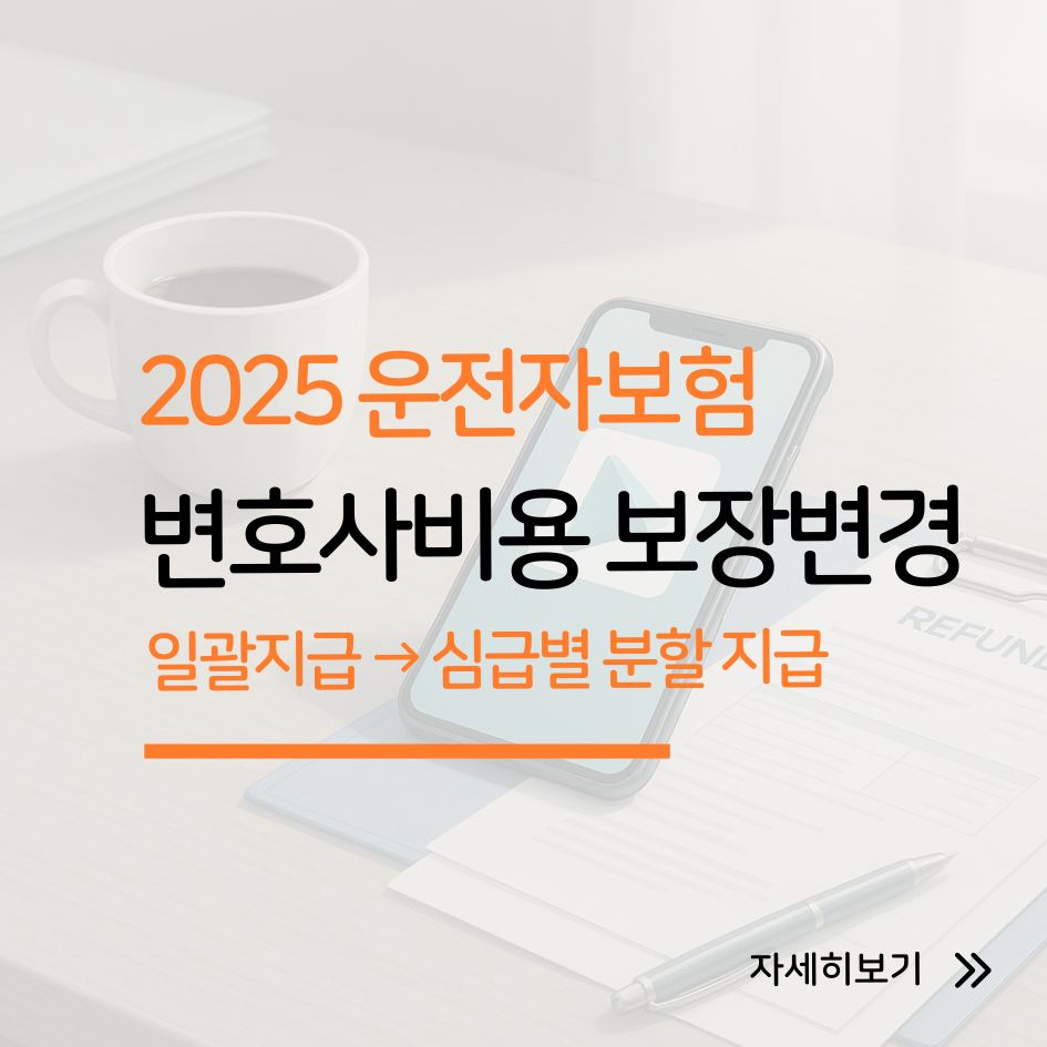 2025 운전자보험 개정 내용 정리