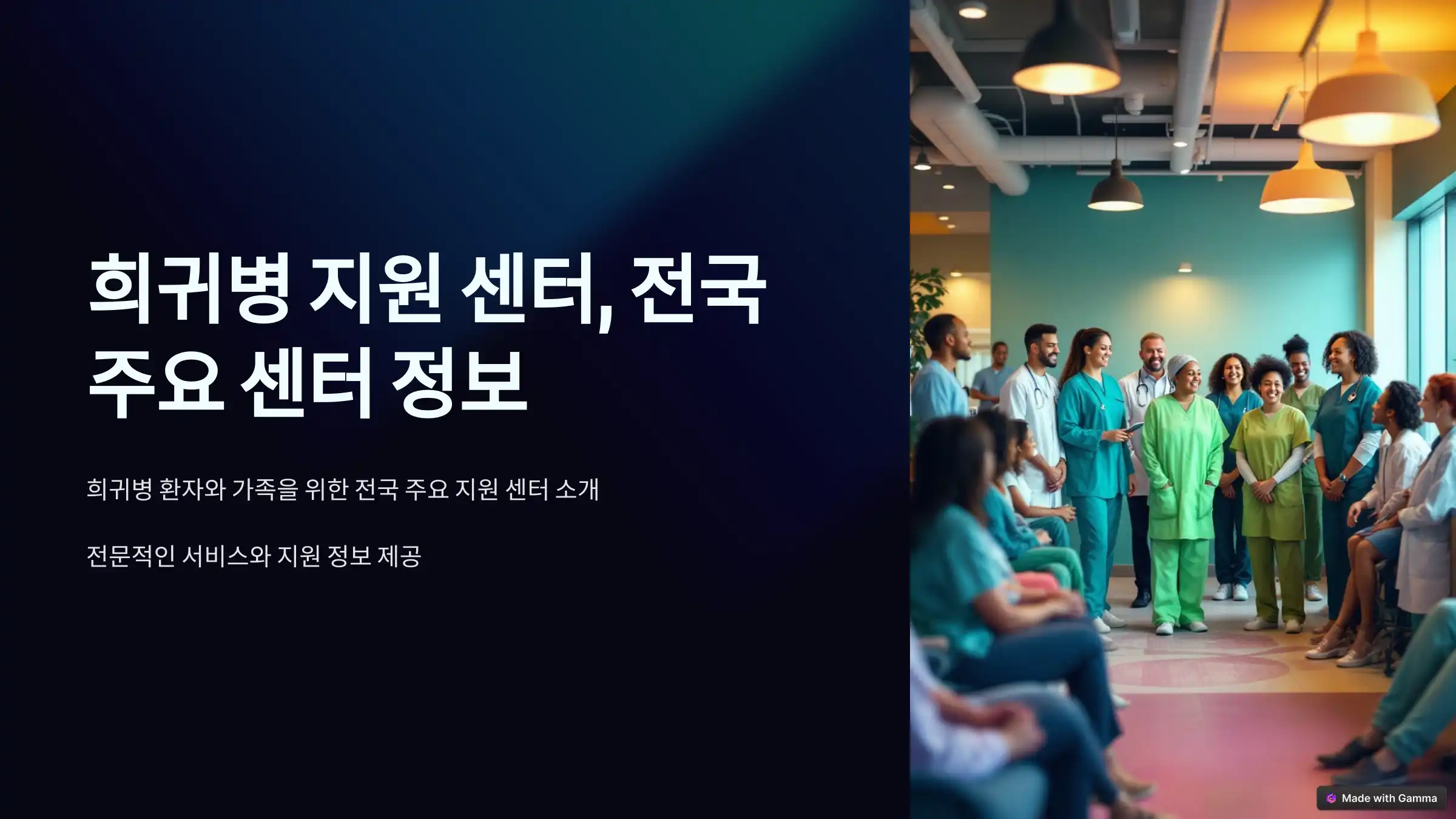 희귀병 지원 센터, 전국 주요 센터 정보