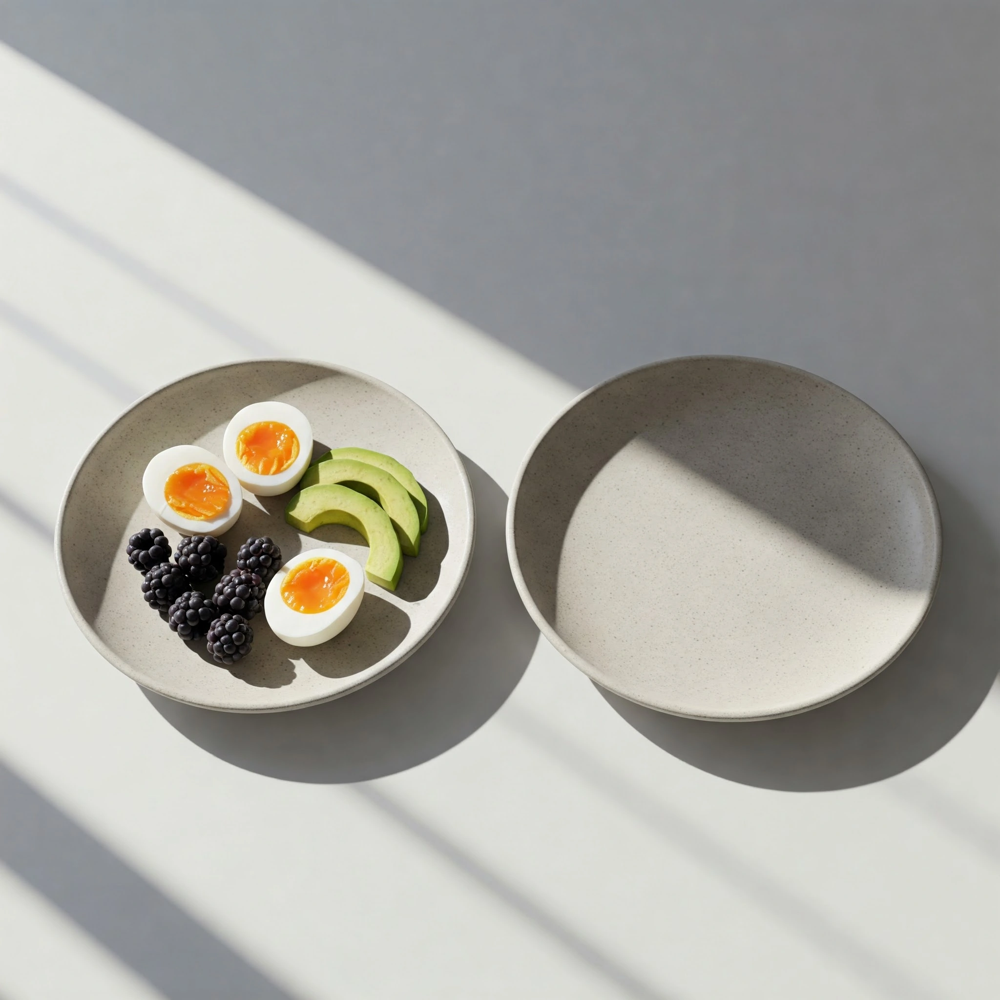 미니멀한 식사 루틴 상징 이미지