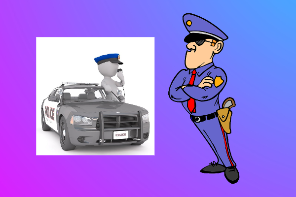 경찰차와 경찰관 그림