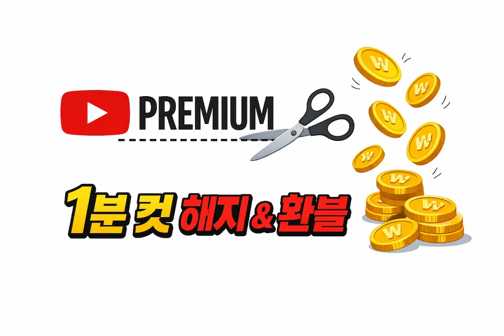 유튜브 프리미엄 해지 및 환불 방법 썸네일