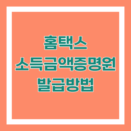 홈택스 소득금액증명원 발급방법