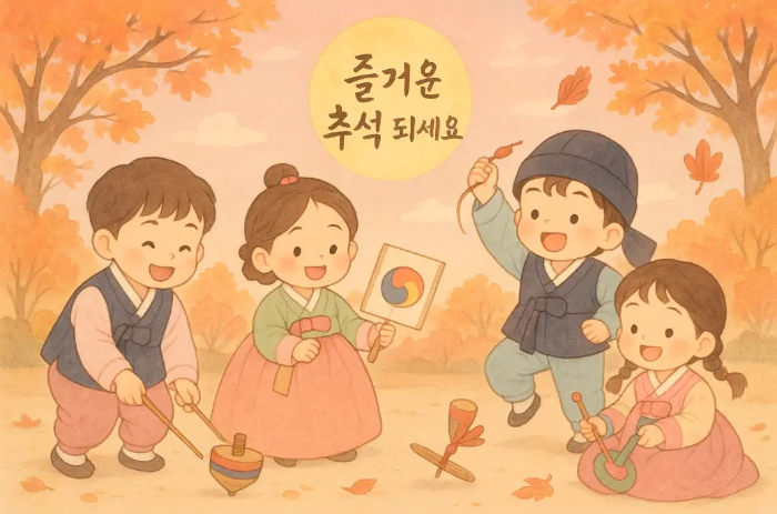 즐거운추석-아이들-팽이