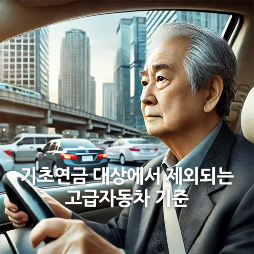 시내를 운전하는 노인의 모습
