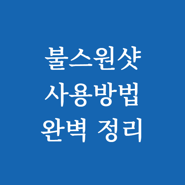 불스원샷 사용방법 완벽 정리