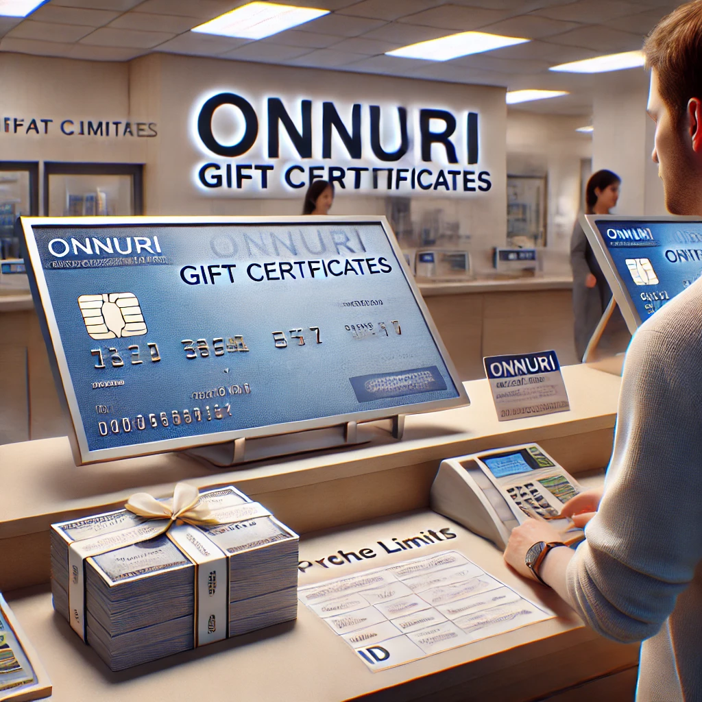 은행 창구에서 상품권 구매 모습