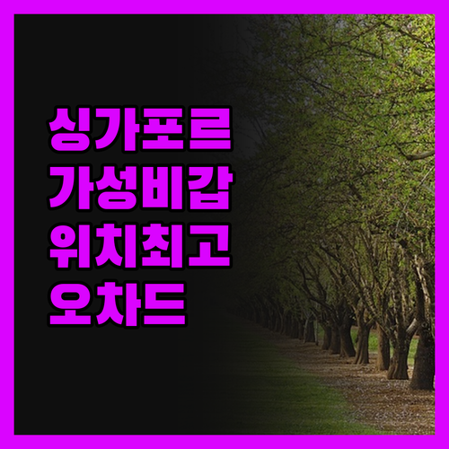 풀만 싱가포르 오차드, 가성비는 최고