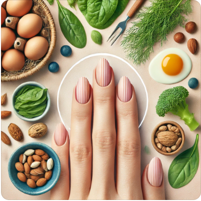손톱과 건강한 음식들