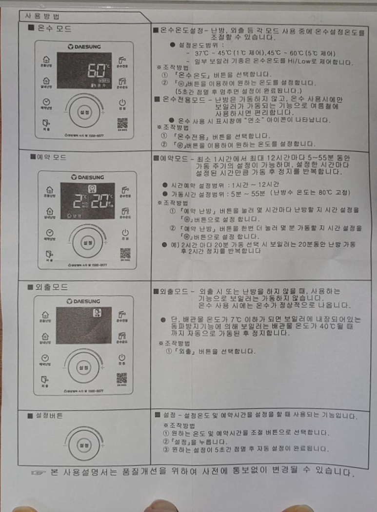 온도조절기 DR-900S 모델의 메뉴얼2