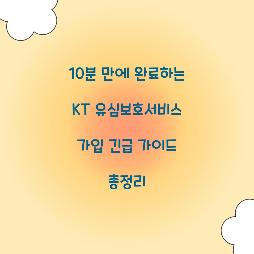 10분 만에 완료하는 KT 유심보호서비스 가입 긴급 가이드