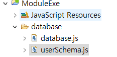 2. database 폴더 안에 있는 database.js, userSchema.js