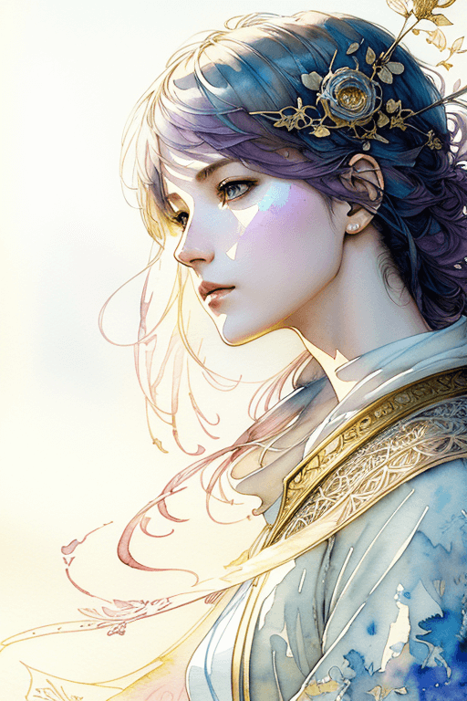 Playground AI로 생성한 그림(4) - 신비한 분위기의 미인