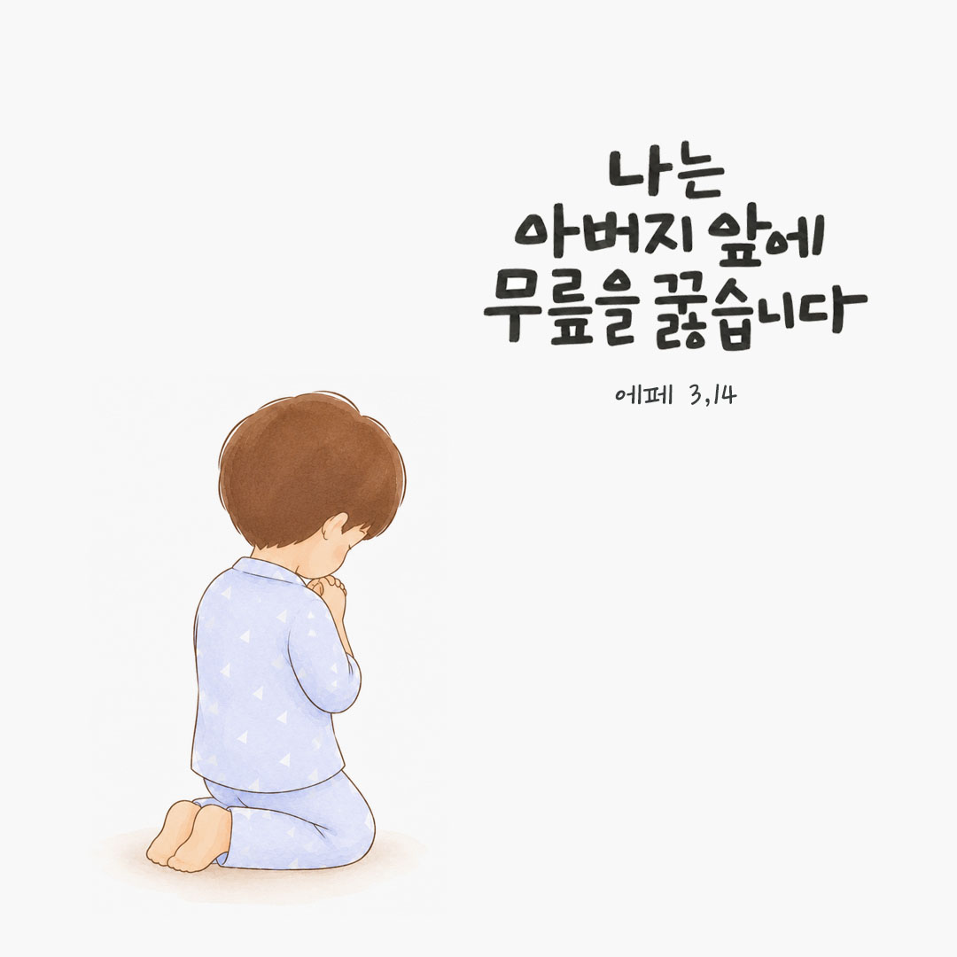 나는 아버지 앞에 무릎을 꿇습니다. (에페 3,14) 말씀카드