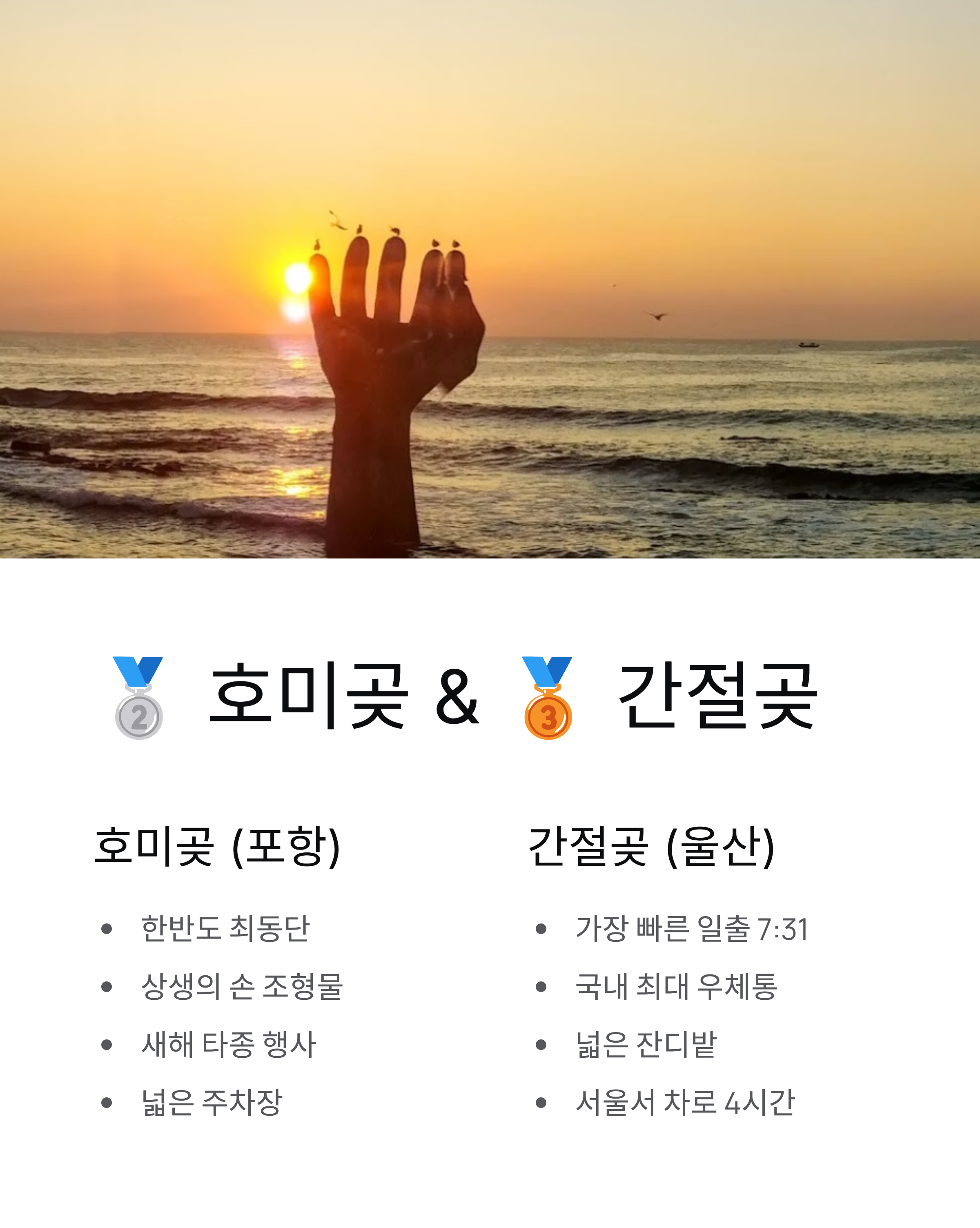 겨울 해돋이 여행, 꼭 가봐야 할 해돋이명소 TOP 5와 준비물!