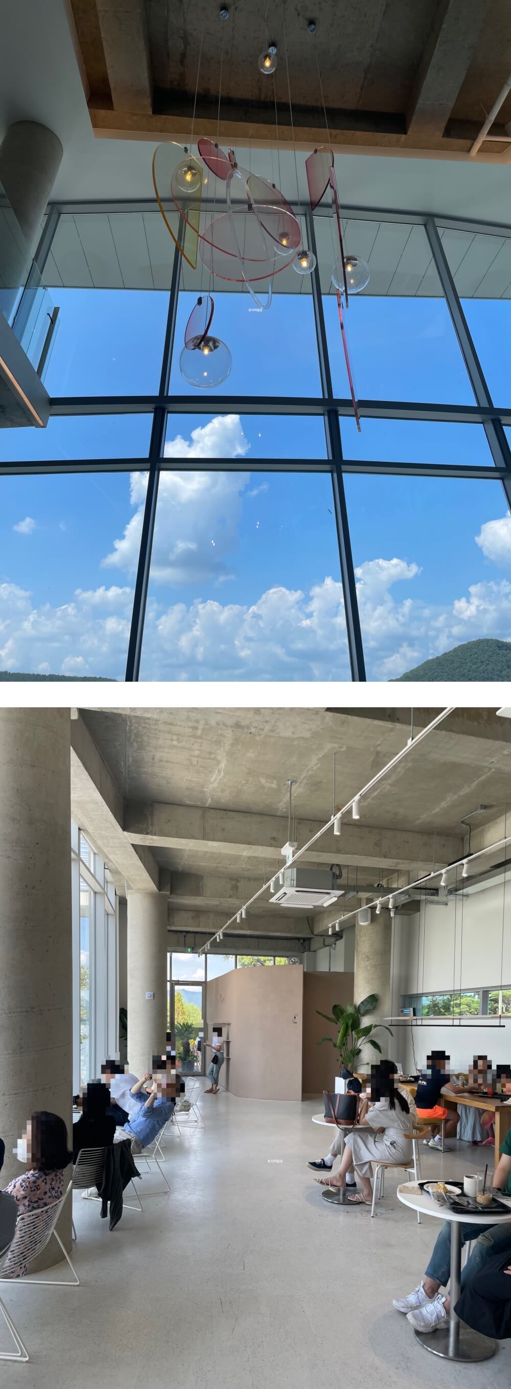 용인 이동 저수지 뷰 카페 맛집 그린 웨일 - 1층 모습