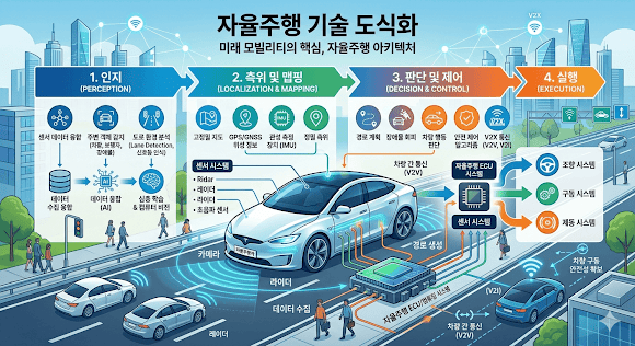 자율주행 기술 도식화