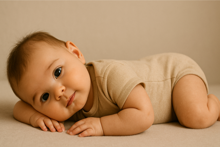 신생아 아기 누워있는 아기 사진