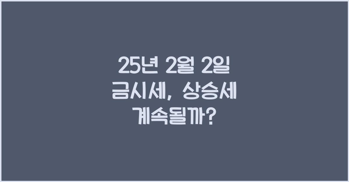 25년 2월 2일 금시세