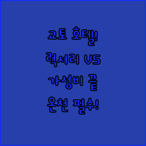 교토 럭셔리 vs 가성비 호텔 5곳 ..
