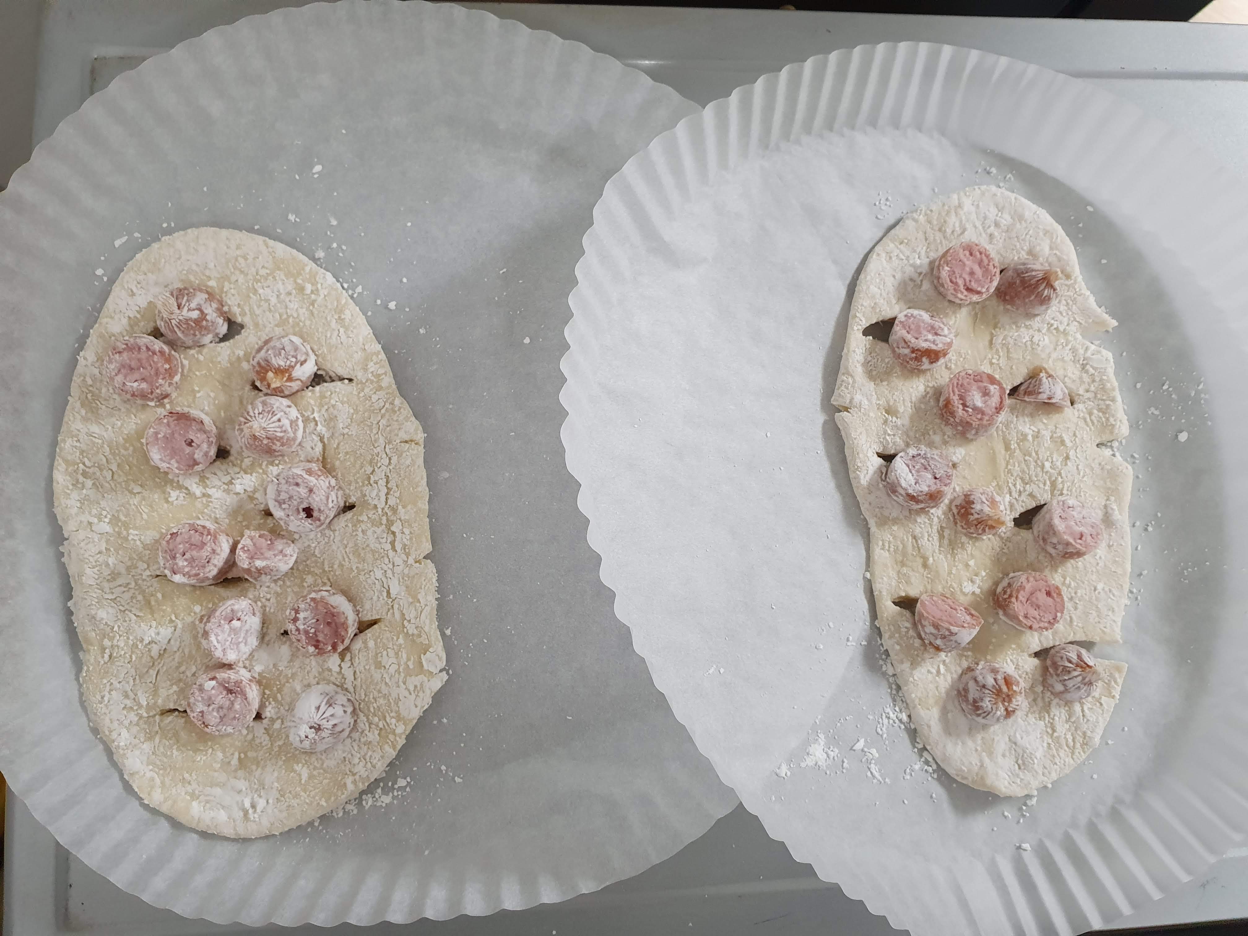 피자빵 구멍내기