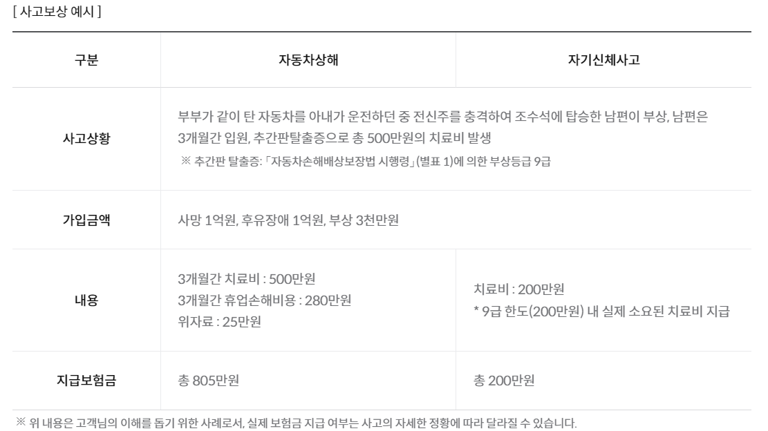 자동차보험 특약종류