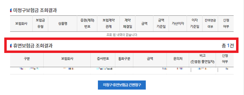 내보험찾아줌 보험가입내역조회 한번에 하기