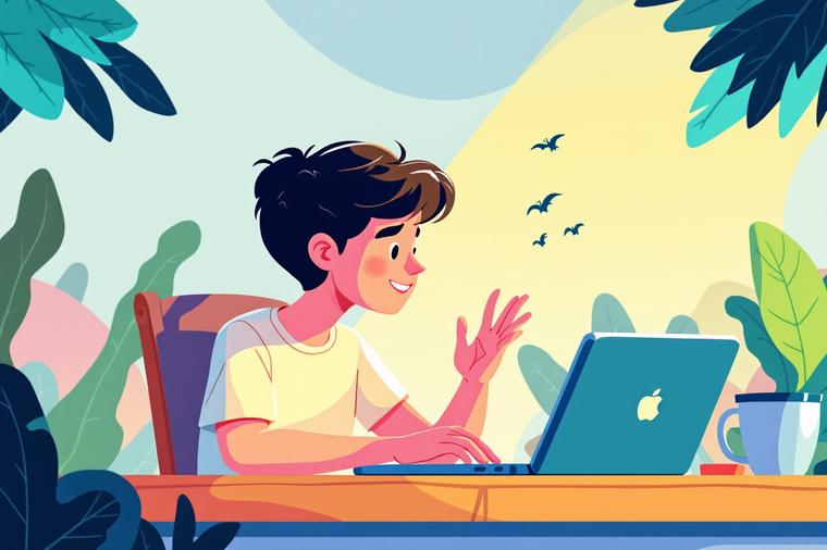 온라인 코딩파티 컨텐츠 보고 있는 청소년