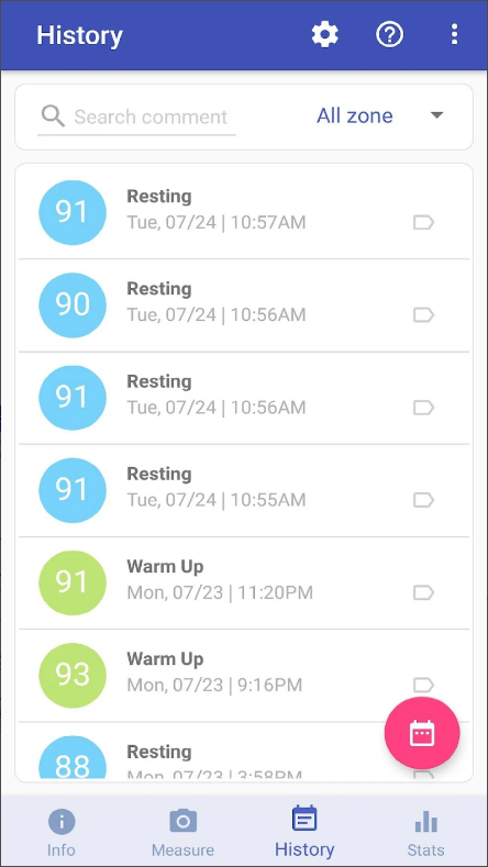 심박수 측정기 어플, 심박수 측정하기