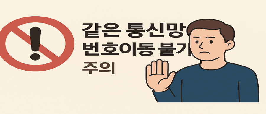 같은 통신망 번호이동 불가 주의