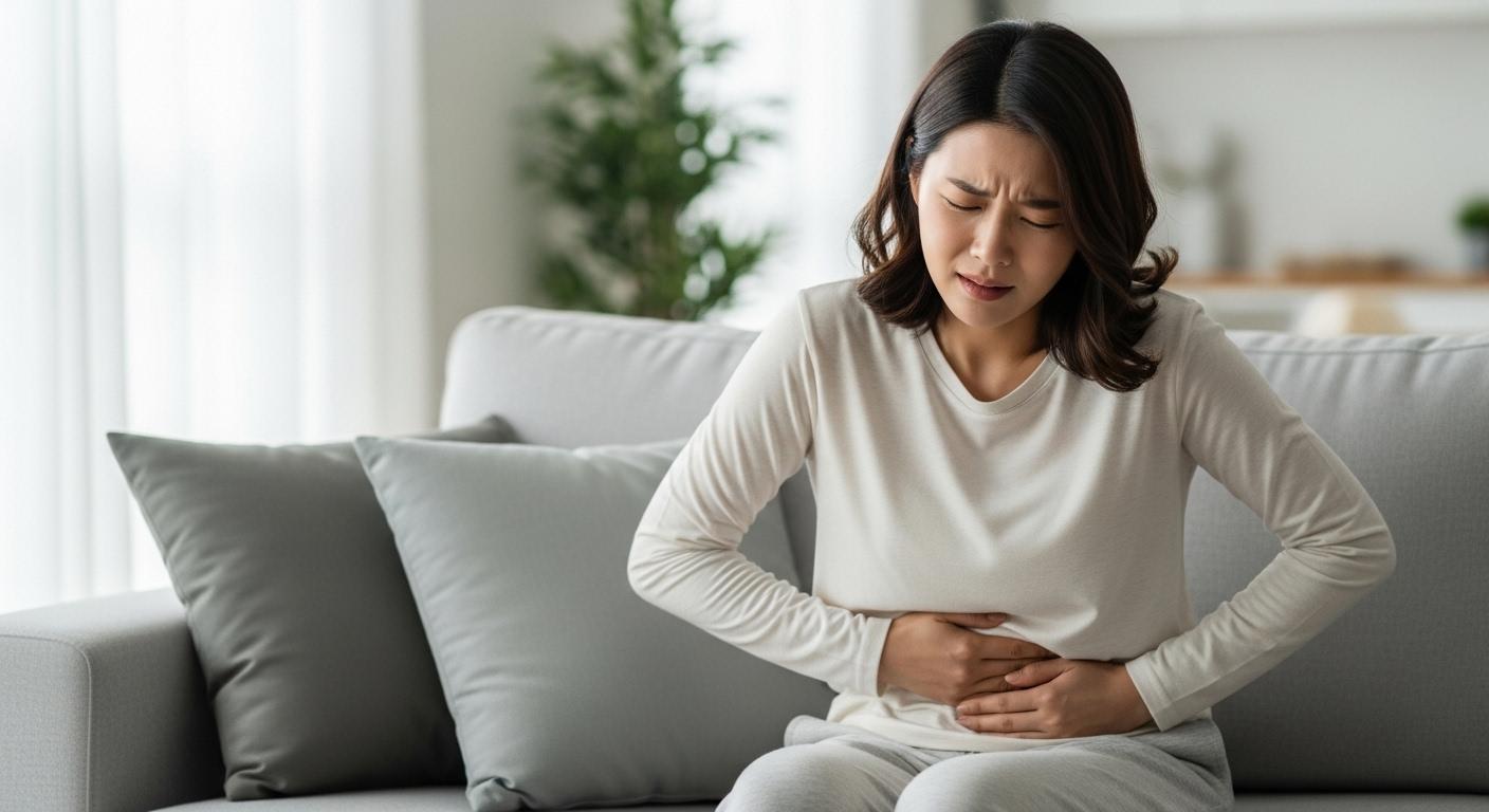 왼쪽 아랫배가 가끔가다 따끔따금 뭐가 찌르는 거 같아요.