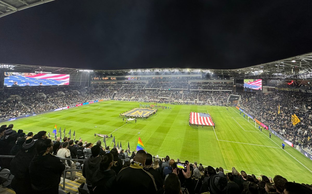 LAFC 홈경기가 열린 BMO 스타디움의 경기장 내부 모습